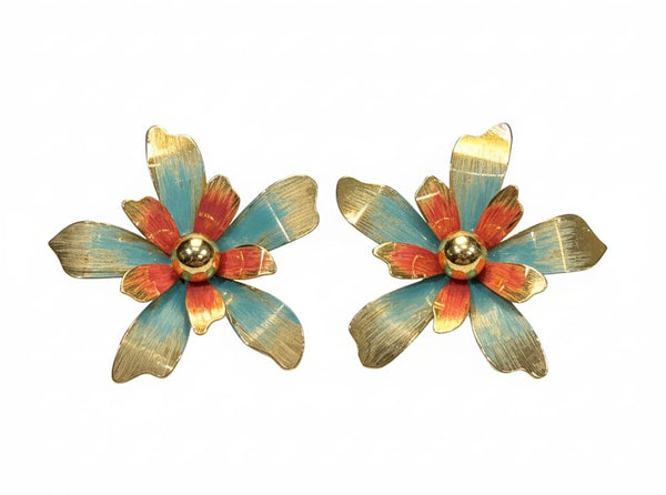 metal flower earrings