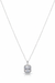 92.5 Sterling Silver Radiant Emerald-Cut Halo Necklace