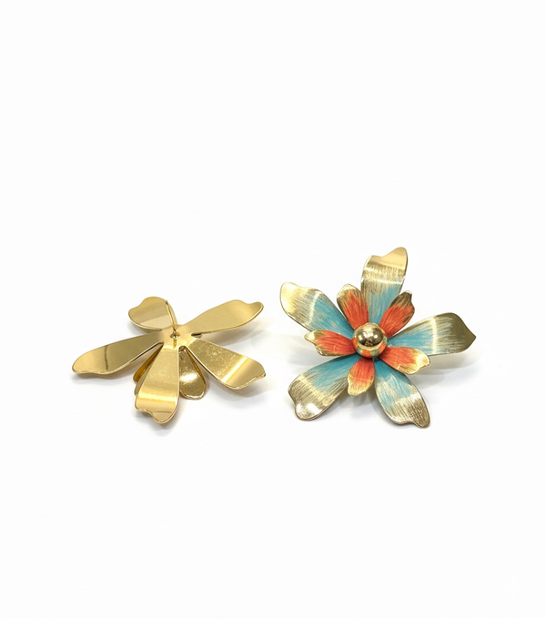 metal flower earrings