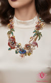 necklace with multi-colored crystals