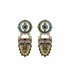 Vintage Coreen Simpson for Avon 90's African Ethnic Tiki Tribal Mask Earrings