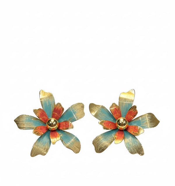 metal flower earrings