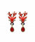 pair of red reindeer Christmas earrings