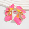 pink yellow dangler earrings