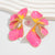 pink yellow dangler earrings