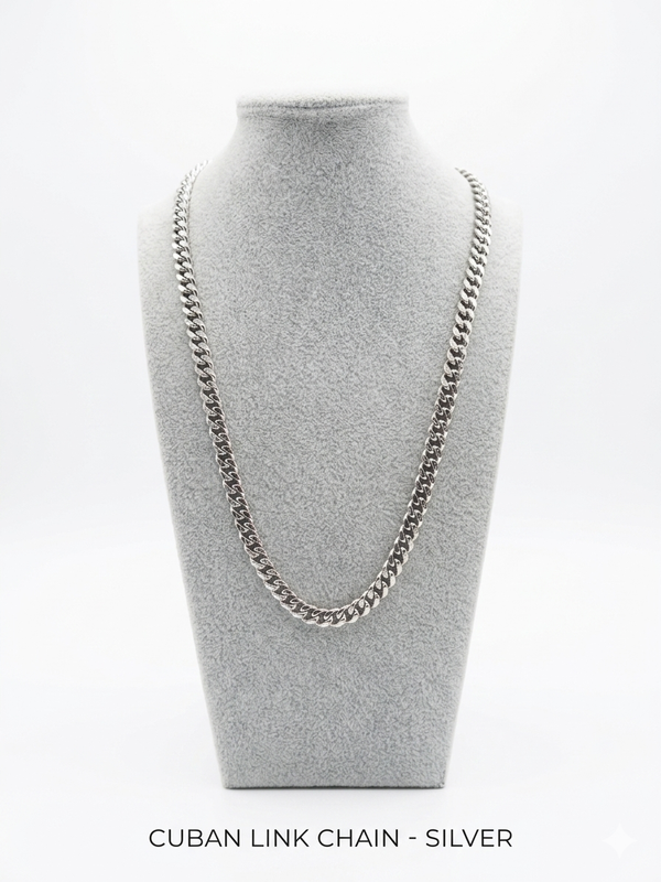 Classic Silver Cuban Link Chain