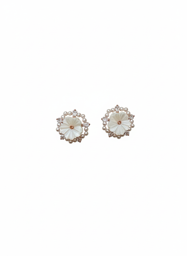 The Midnight Blossom Pearl Studs