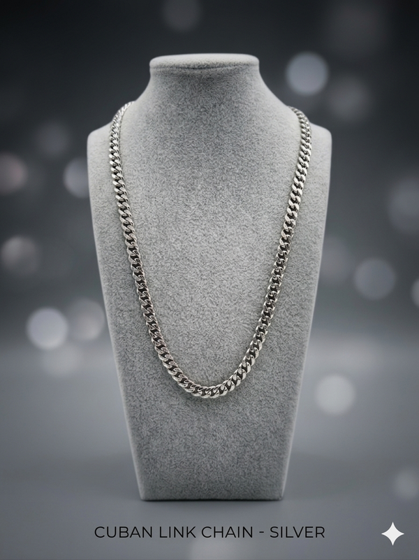 Classic Silver Cuban Link Chain