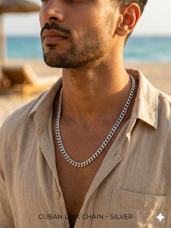 Classic Silver Cuban Link Chain