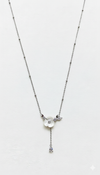 Mother of Pearl Blossom Drop Necklace in 92.5 Sterling Silver