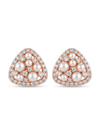 Elegant Triangular Pearl & Diamond Stud Earrings