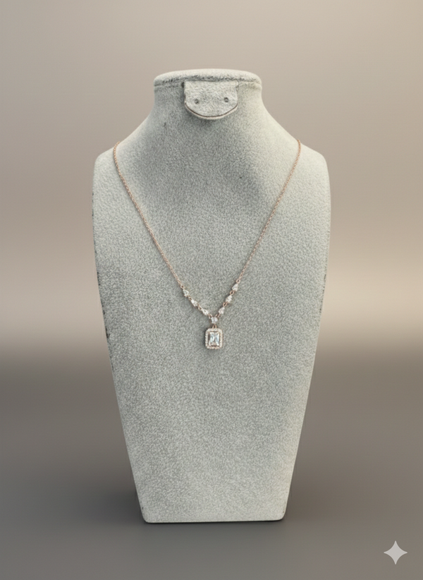 Elegance Redefined: Modern Emerald-Cut Pendant Necklace